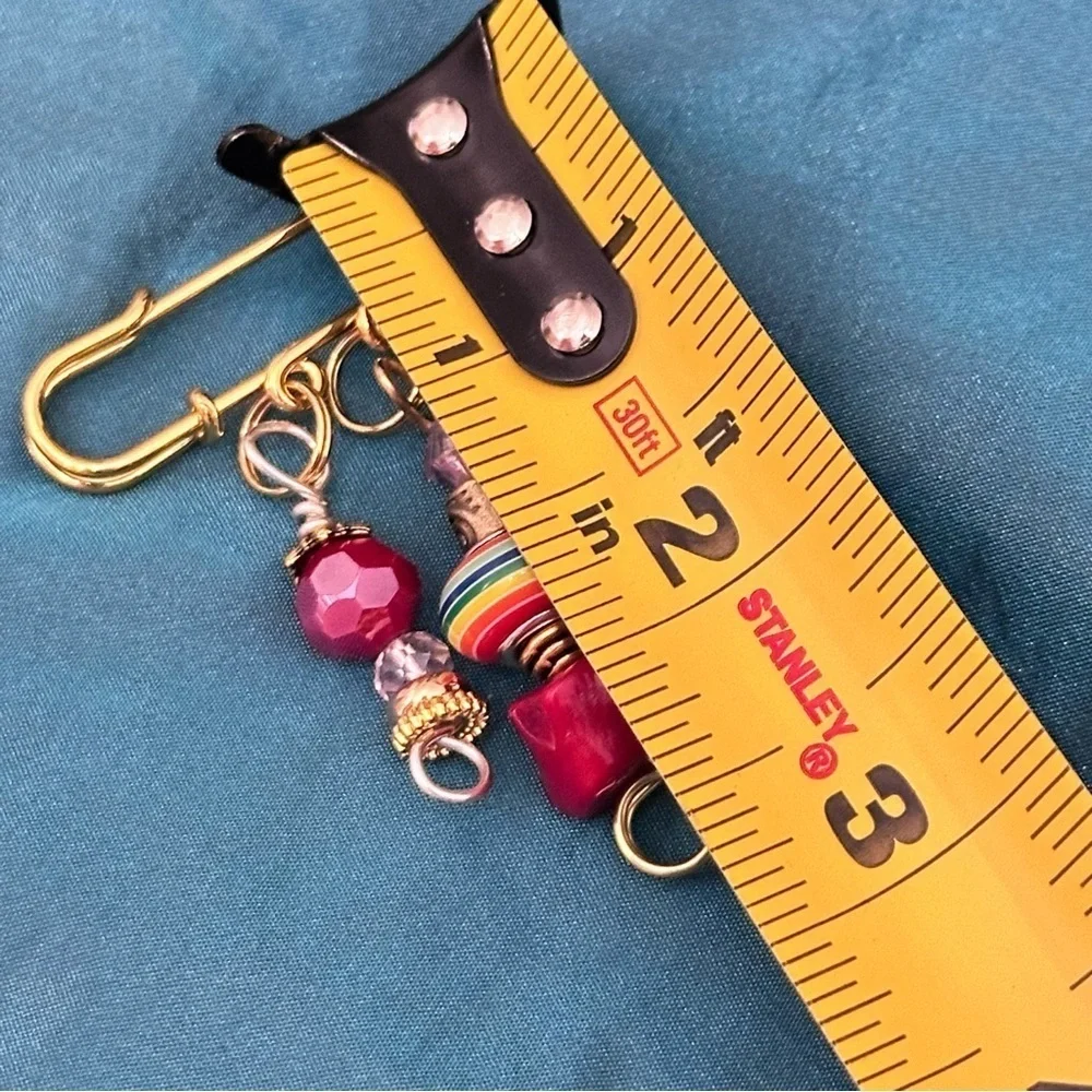 Brooch | Hand Crafted | Glass Beaded |  Pin Multicolor Wire-Wrapped OOAK 4370